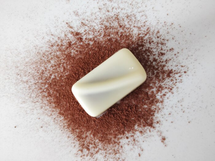 Praline au chocolat blanc, praliné Gianduja