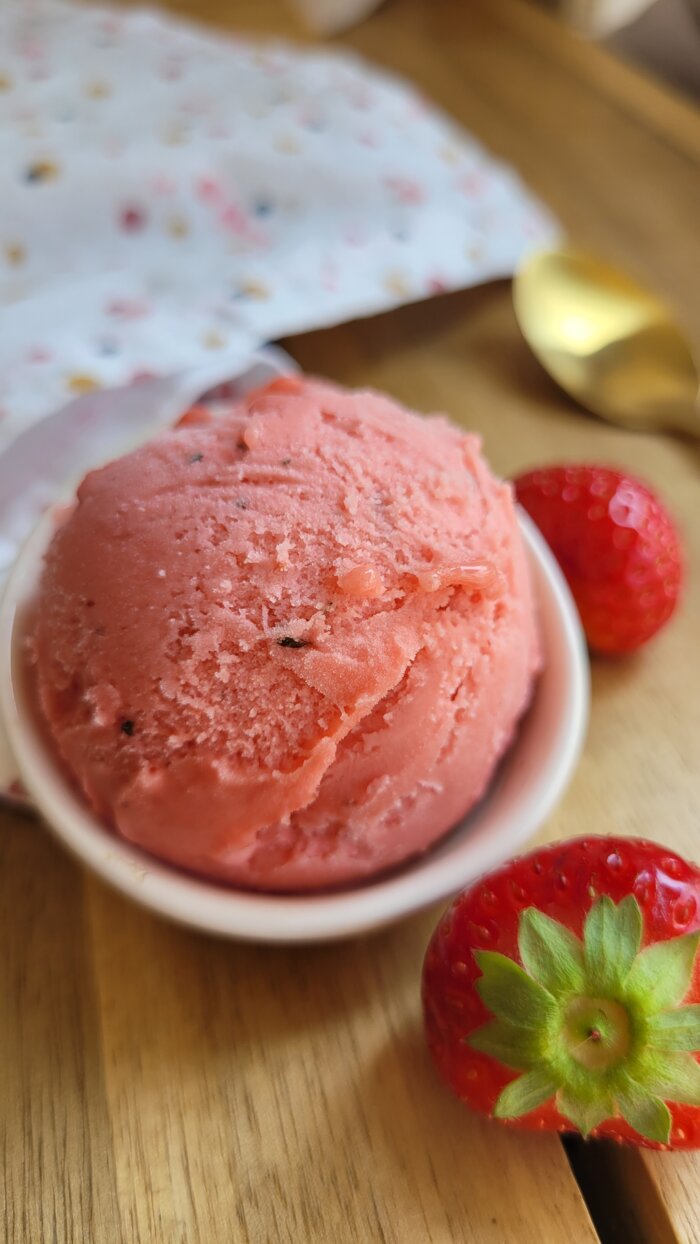 Sorbet fraise menthe